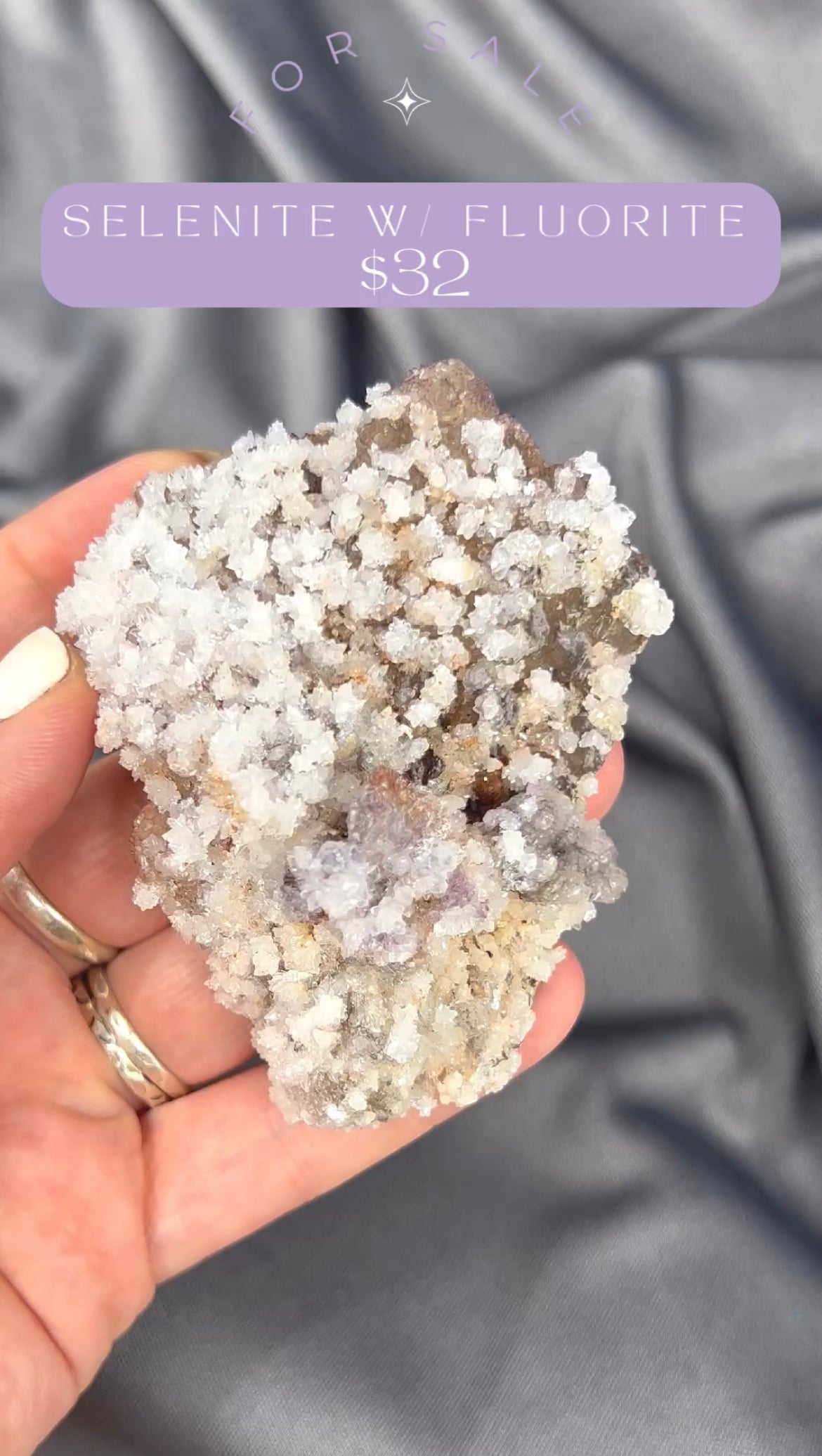 Selenite W/ Fluorite