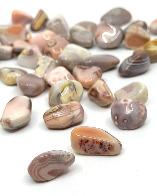 Pink Botswana Agate Tumbled Set