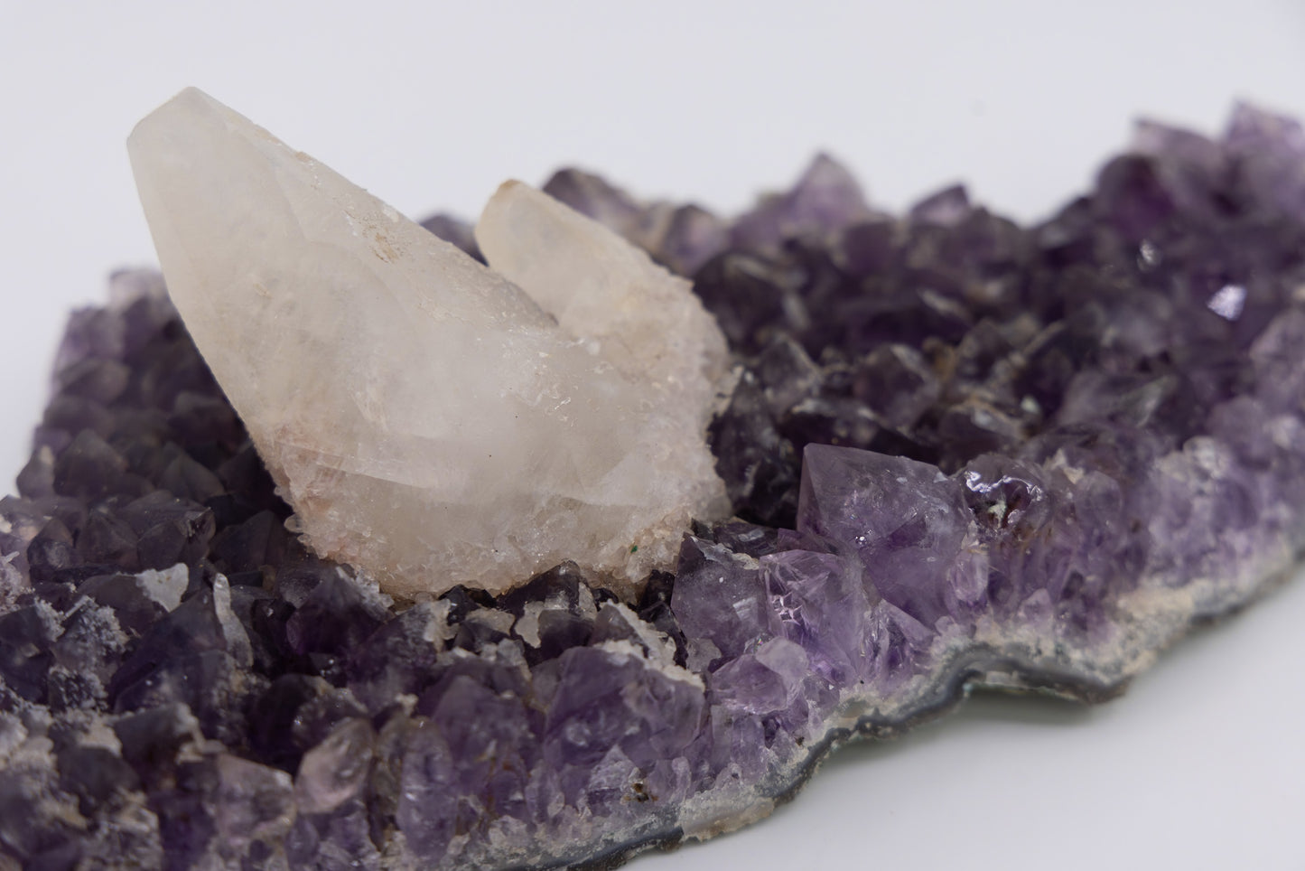 Amethyst Cluster with Calcite - Brazil