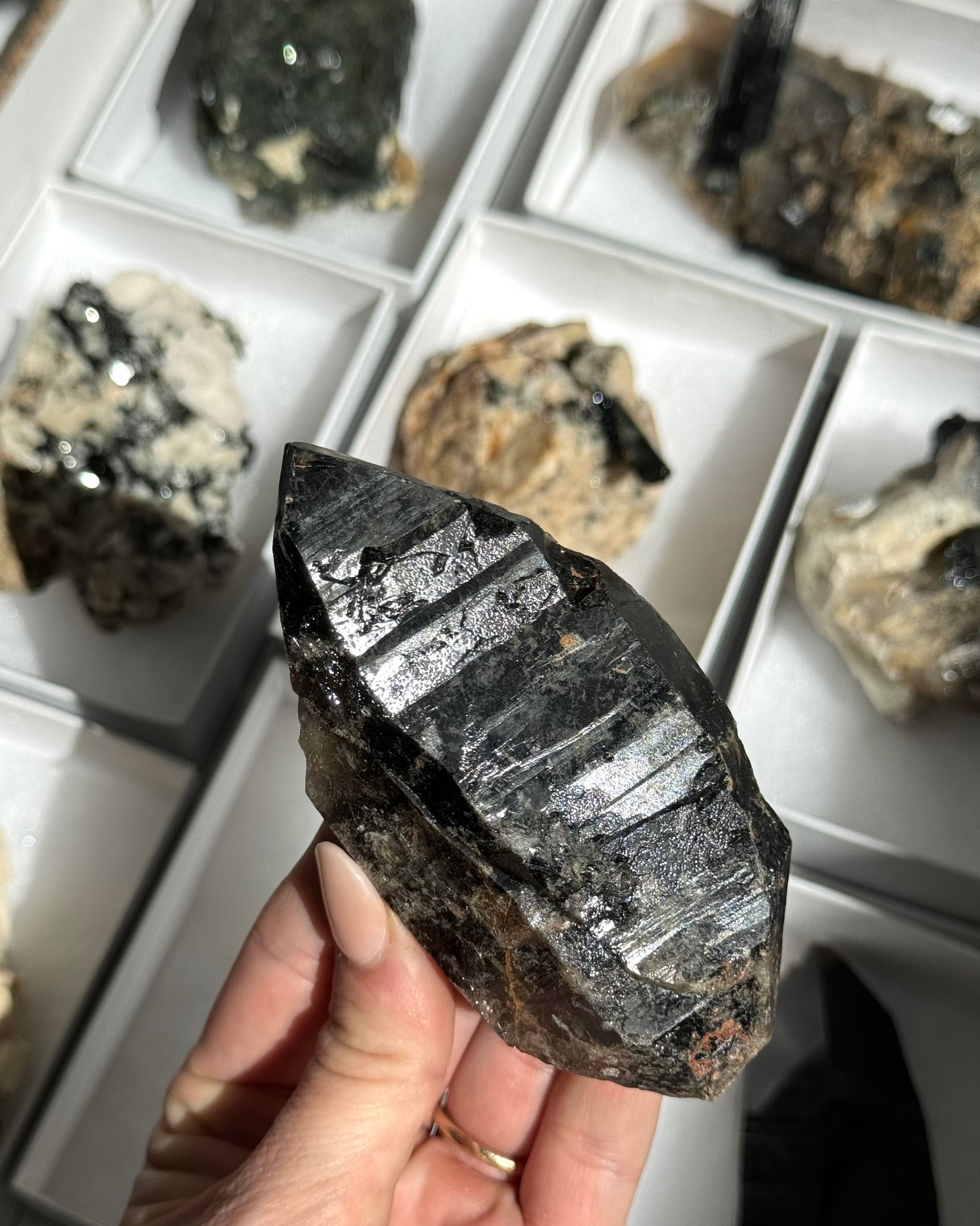 Aegerine / Smoky Quartz / Feldspar Mineral Flat