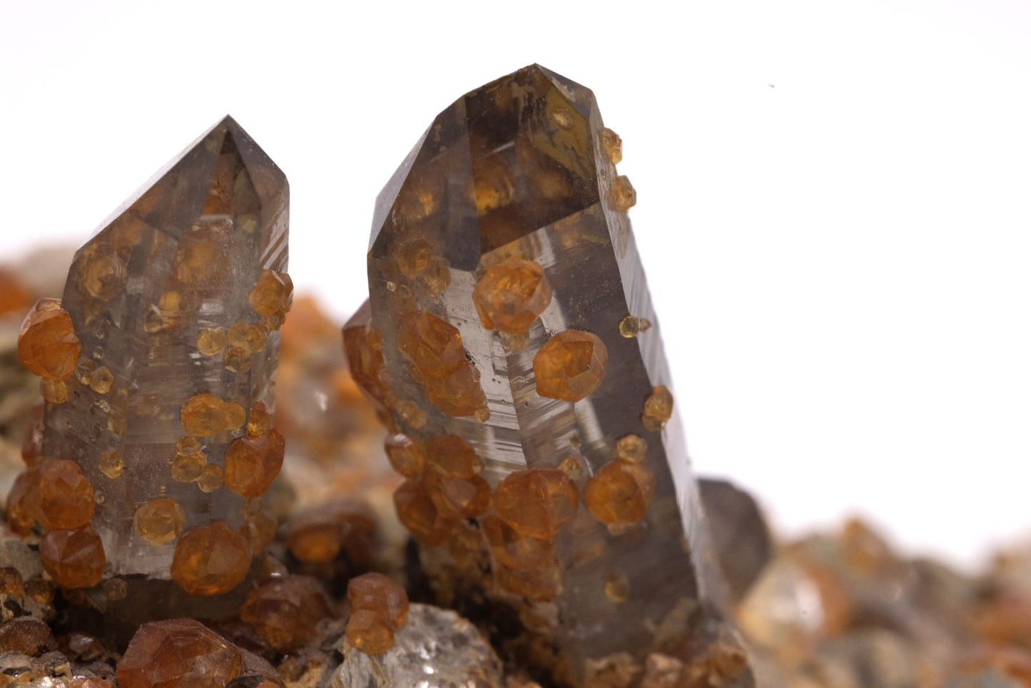 Quartz with Spessartine Garnet + Mica - Fujian Province, China